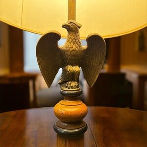 Eagle Table Lamp with Cream Shade